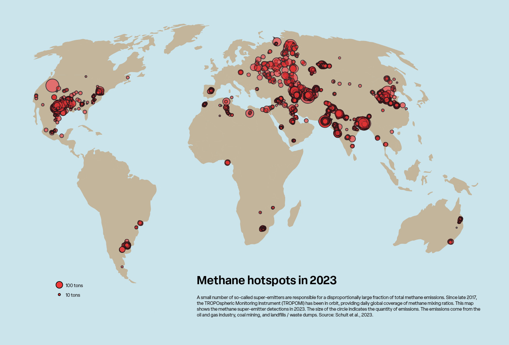 Methane hotspots in 2023