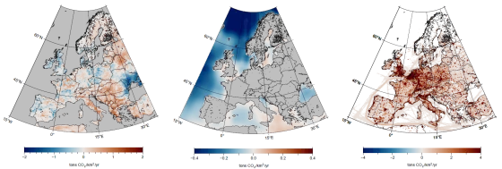 Average high res fluxes for NEE, ocean and fossil fuel fluxes in 2021 based on this data product