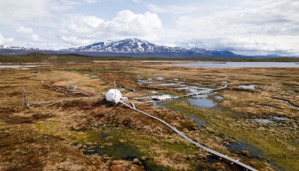 Aerial shot of the Abisko-Stordalen station